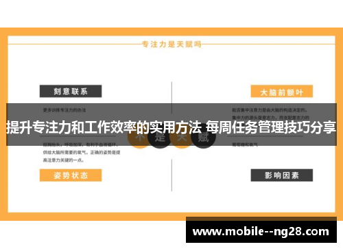 提升专注力和工作效率的实用方法 每周任务管理技巧分享